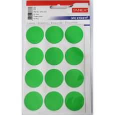 Etichete autoadezive rotunde, diam.32mm, 60buc/set, 5coli/set, verde, Tanex