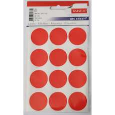 Etichete autoadezive rotunde, diam.32mm, 60buc/set, 5coli/set, rosu, Tanex