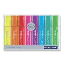 Textmarker pastel 8 culori/set (galben, portocaliu, rosu, roz, mov, albastru, vernil, verde), Classi