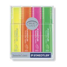 Textmarker pastel 4 culori/set (galben, portocaliu, roz, verde), Classic Staedtler