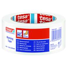 Banda adeziva marcare, PVC alb, 50mm x 33m, Tesa