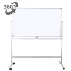 Whiteboard magnetic, dubla fata, rotativa, 120cm x 180cm, pe stand mobil, Visual