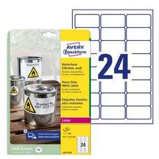 Etichete autoadezive rezistente la intemperii 24/A4, 20coli/cutie, 63,5x33,9mm, Avery Zweckform L477