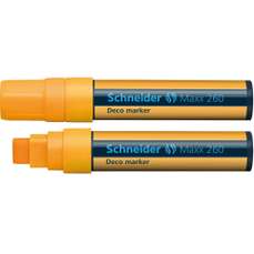 Permanent marker cu creta lichida portocaliu, varf 15,0 mm, Maxx 260 Schneider