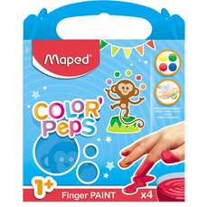 Set creativ, Pictura cu degetele, 4 culori, Color'Peps Maped 812510