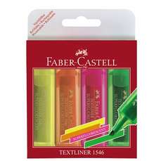 Textmarker 4 culori superfluorescente/set (galben, roz, portocaliu, verde), 1546 , FC154604 Faber Ca