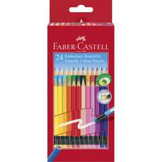 Creioane colorate cu guma 24culori/set, Eco Faber Castell-FC116625