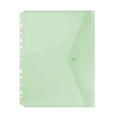 File de protectie A4, verde transparente, cu clapa laterala si capsa, 200 mic, 4buc/set Donau