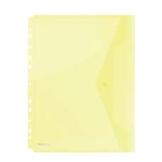 File de protectie A4, galben transparente, cu clapa laterala si capsa, 200 mic, 4buc/set Donau