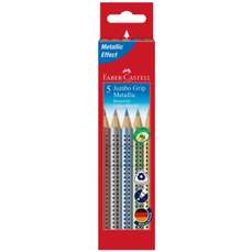 Creioane colorate 5culori/set , culori metalizate, Jumbo Grip Faber Castell-FC110993