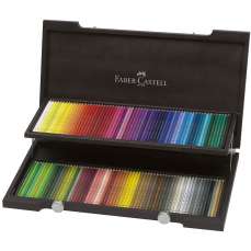 Creioane colorate, in cutie lemn, 120culori/set, Polychromos Faber Castell-FC110013