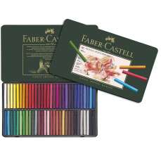 Creioane pastel, in cutie metal, 60culori/set, Polychromos Pastels, Faber Castell-FC128560