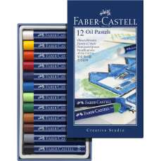 Creioane ulei pastel, 12culori/set, Faber Castell-FC127012