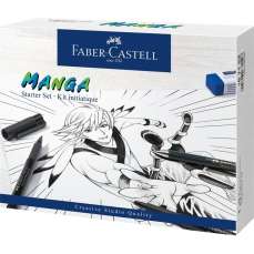 Liner, 3buc/set, negru, creion mecanic si accesorii, Pitt Artist Pen Manga, Faber Castell-FC167152
