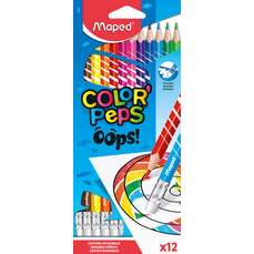 Creioane colorate cu guma, 12culori/set, Color Peps Oops Maped