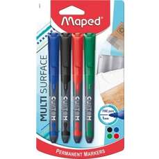 Permanent marker 4buc/set (albastru, negru, rosu, verde), varf 1,0mm, Marker Peps Jumbo Maped