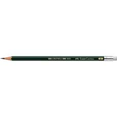 Creion grafit B, cu guma, Castell 9000, Faber Castell
