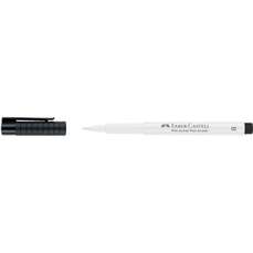 Permanent marker alb, pentru desen, varf pensula, B, Pitt Artist Pen, Faber Castell-FC167401