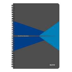 Caiet cu spira A4, 90file, matematica, coperta carton gri/albastru, Office Leitz