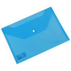 Mapa plastic cu capsa A4, albastru transparent, Deli DLEF10432