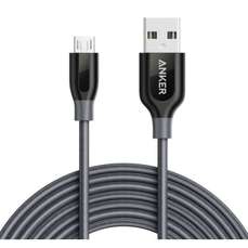 Cablu de date USB / microUSB, 1,8m, gri, PowerLine+ Nylon Anker