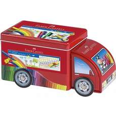 Carioca 33 culori/set, camion, cutie metalica, Connector Faber Castell-FC155533