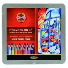 Creioane colorate 48culori/set, cutie metal, Polycolor Koh-I-Noor