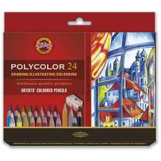 Creioane colorate 24culori/set + ascutitoare + 2 creioane, Polycolor Koh-I-Noor