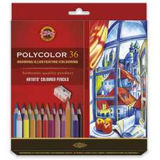 Creioane colorate 36culori/set + ascutitoare + 2 creioane, Polycolor Koh-I-Noor