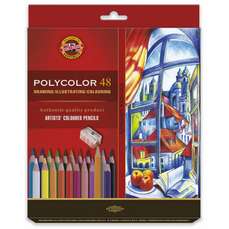 Creioane colorate 48culori/set + ascutitoare + 2 creioane, Polycolor Koh-I-Noor