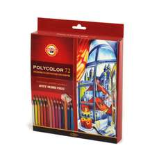 Creioane colorate 72culori/set + ascutitoare + 2 creioane, Polycolor Koh-I-Noor