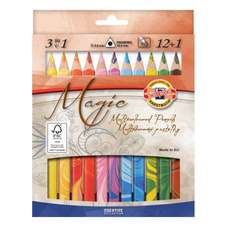Creioane cu mina multicolora, 12buc/set +blender, Magic Jumbo Koh-I-Noor