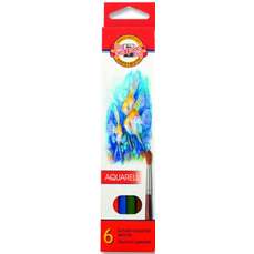 Creioane colorate acuarela, 6culori/set, Pesti, Aquarell, Koh-I-Noor