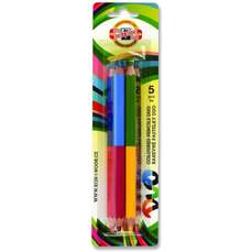Creioane bicolor 10culori, 5bucati/set, Jumbo Duo-Color Koh-I-Noor