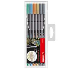 Carioca 6 culori/set, varf 1.4mm, culori metalizate, Pen 68 Stabilo