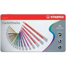 Creioane colorate 60culori/set, cutie metal, CarbOthello Stabilo