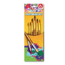 Pensule, varf rotund, nr. 2,4,6,8,10,12, 6buc/set, Colour Kids