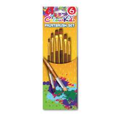 Pensule, varf tesit, nr. 2,4,6,8,10,12, 6buc/set, Colour Kids