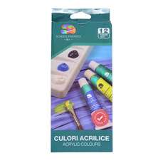 Culori acril, tub 12ml, 12culori/set, Art School Friendly