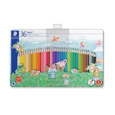 Creioane colorate 36culori/set, cutie metalica, sport, Noris Staedtler
