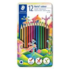 Creioane colorate 12culori/set, cutie metal, Wopex Staedtler