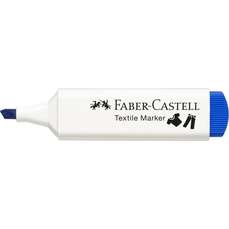 Permanent marker pentru textile, albastru, Faber Castell