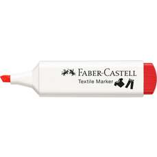 Permanent marker pentru textile, rosu, Faber Castell