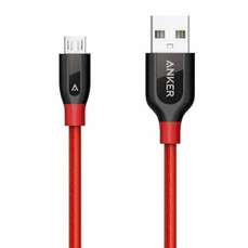 Cablu de date USB / microUSB, 0,91m, rosu, PowerLine+ Nylon Anker