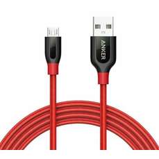 Cablu de date USB / microUSB, 1,8m, rosu, PowerLine+ Anker