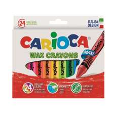 Creioane colorate cerate 24 culori/set, Wax Crayon Maxi Carioca