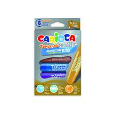 Creioane colorate tempera metalizate, 6 culori/set, Temperello Metallic Carioca