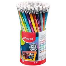 Creion cu guma, HB, 72buc, Black Peps Energy Maped