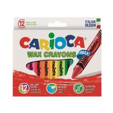 Creioane colorate cerate 12culori/set, Wax Crayon Maxi Carioca