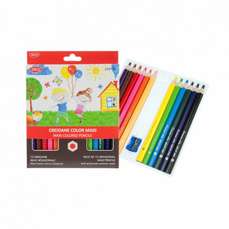 Creioane colorate 12culori/set + ascutitoare, CC512H, Maxi Daco